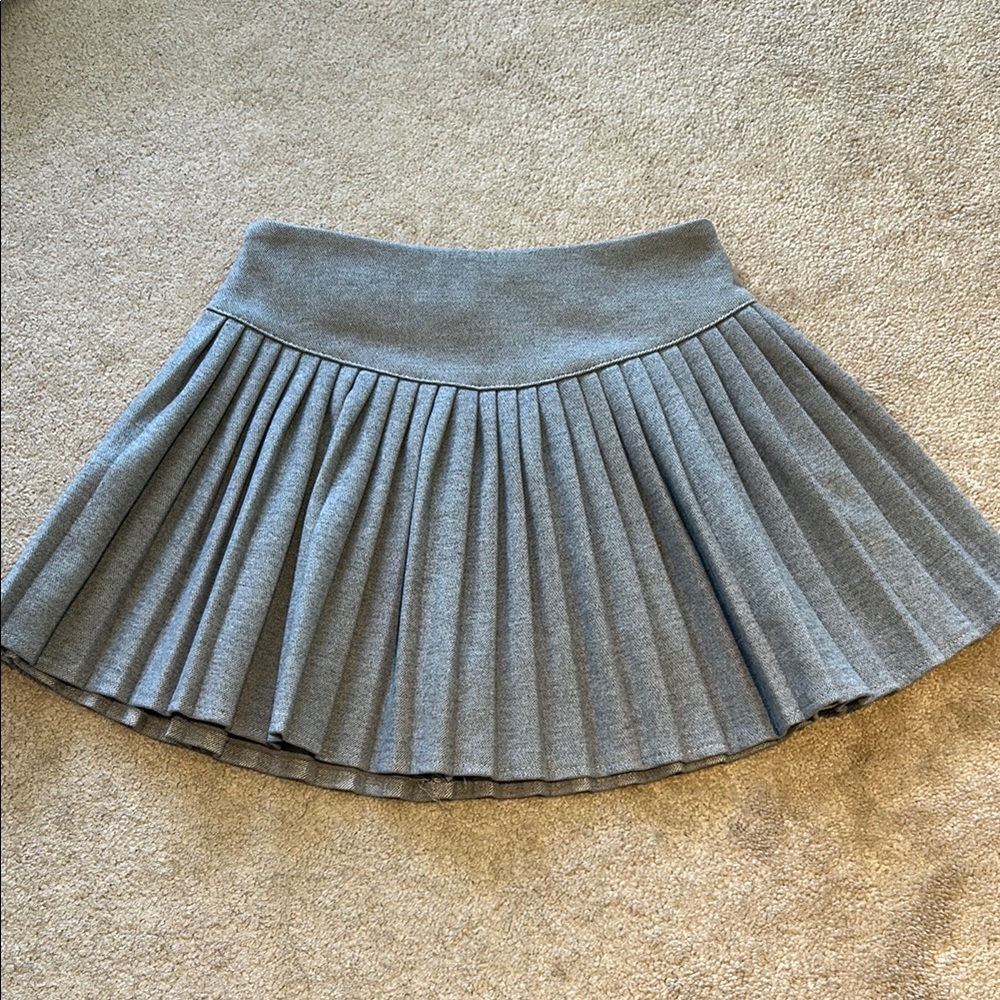 Gray Pleated Women's Mini Skirt